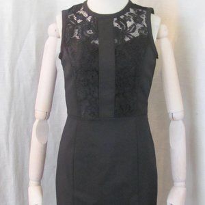 H&M Ladies Little Black Dress Lace Insert Accent Sz4